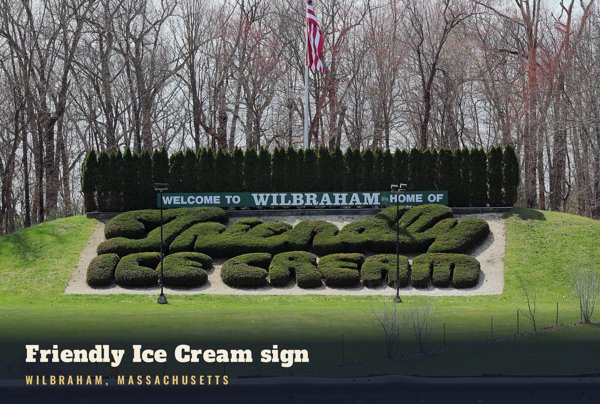Wilbraham Friendly Ice Cream sign Postcard artwork detail