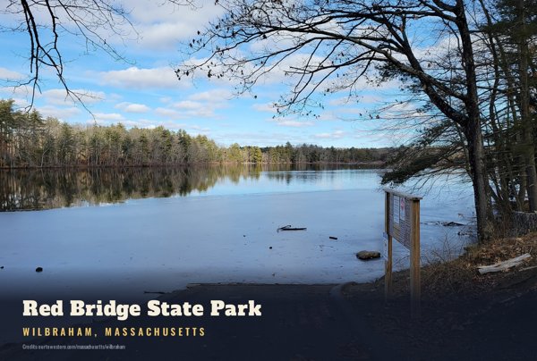 Wilbraham Red Bridge State Park Postcard artwork detail