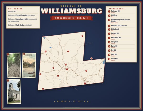 Williamsburg Map Placemat artwork detail