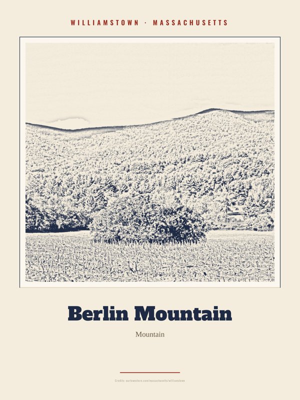 Williamstown Berlin Mountain Landmark Print artwork detail