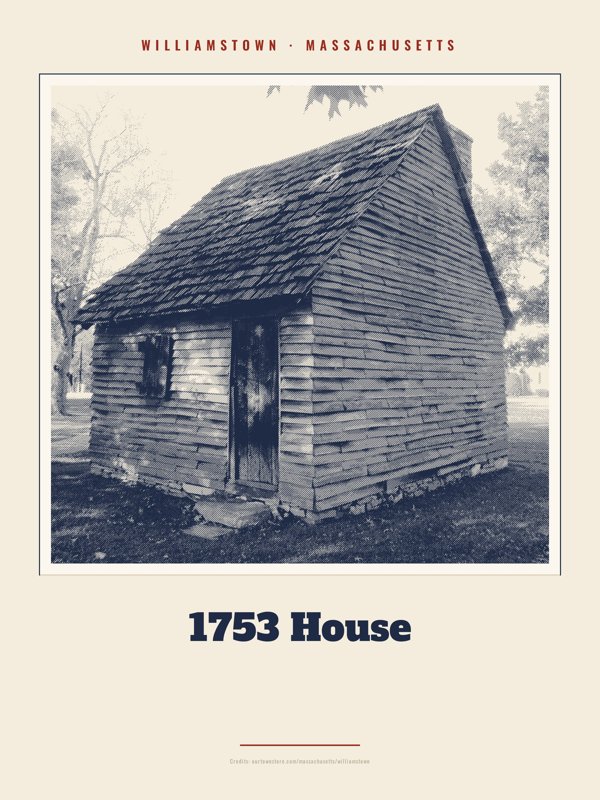 Williamstown 1753 House Landmark Print artwork detail