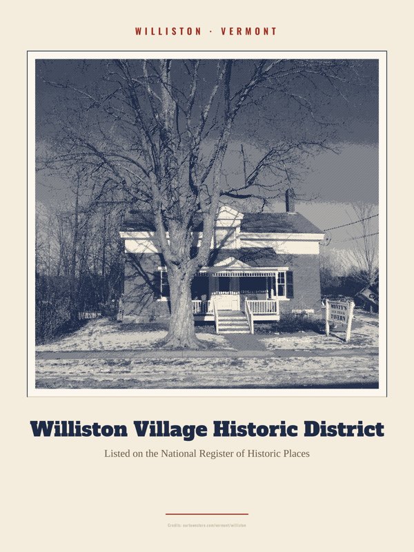 Williston Williston Village Historic District Landmark Print artwork detail