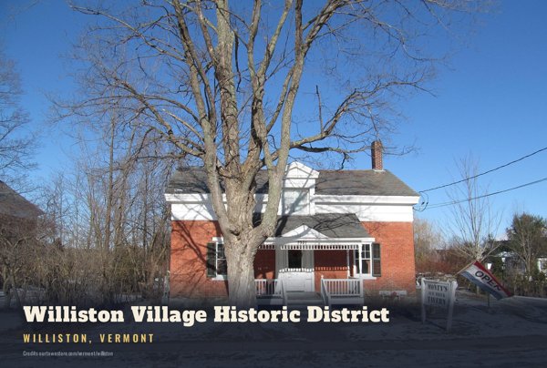 Williston Williston Village Historic District Postcard artwork detail
