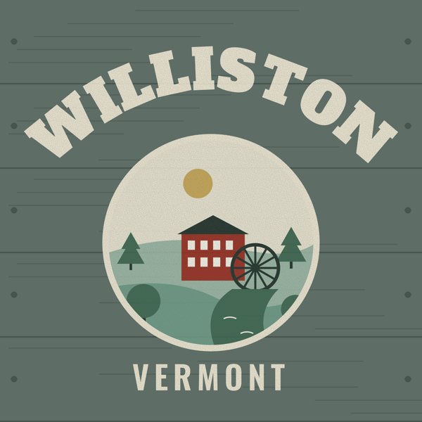 Williston Hometown Wood Sign artwork detail