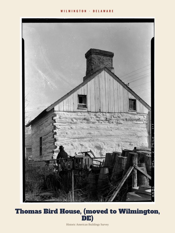 Wilmington Thomas Bird House, (moved to Wilmington, DE) Archive Print artwork detail