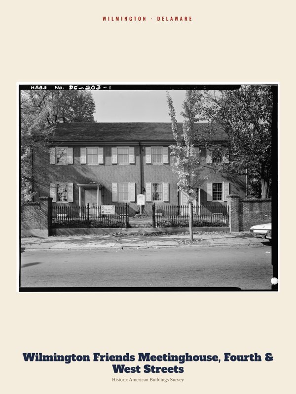 Wilmington Wilmington Friends Meetinghouse, Fourth & West Streets Archive Print artwork detail