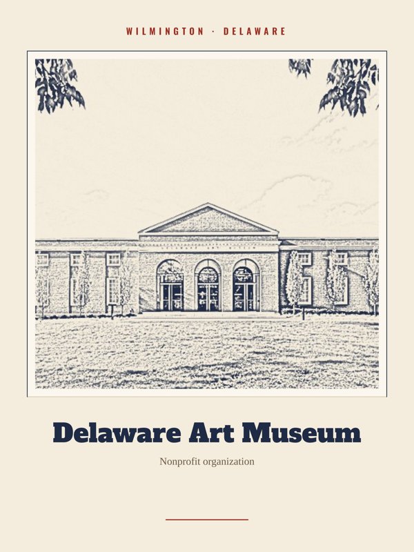 Wilmington Delaware Art Museum Landmark Print artwork detail