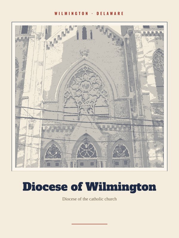 Wilmington Diocese of Wilmington Landmark Print artwork detail