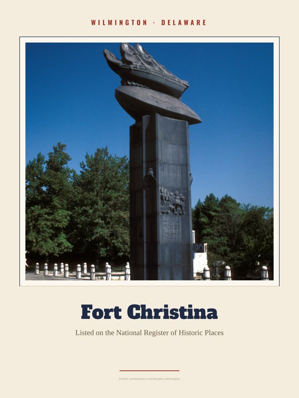 Wilmington Fort Christina Landmark Print artwork detail