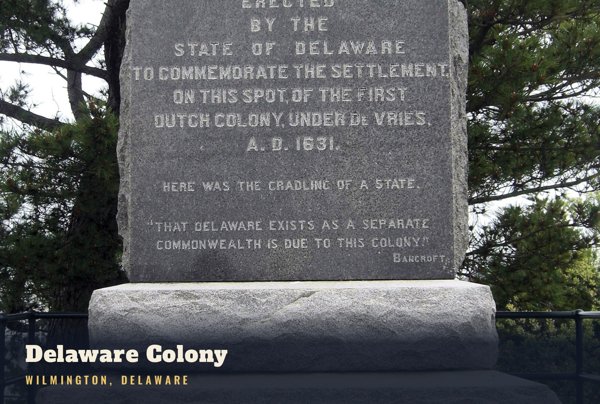 Wilmington Delaware Colony Postcard artwork detail