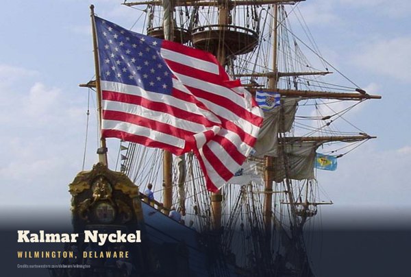 Wilmington Kalmar Nyckel Postcard artwork detail