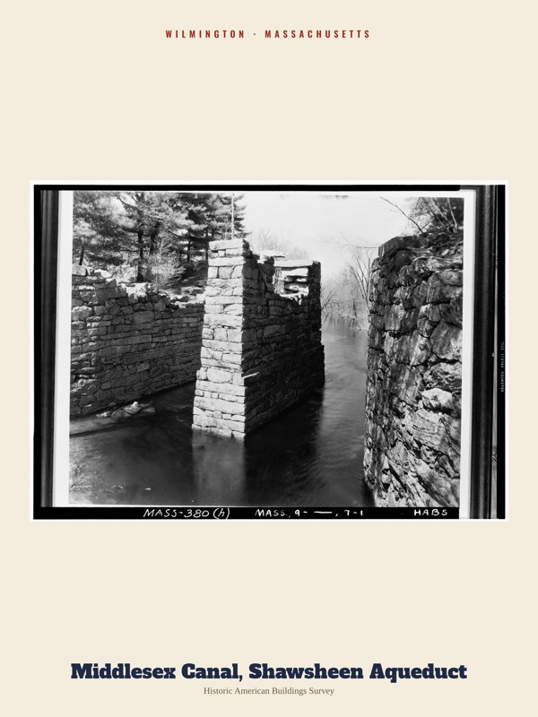 Wilmington Middlesex Canal, Shawsheen Aqueduct Archive Print artwork detail