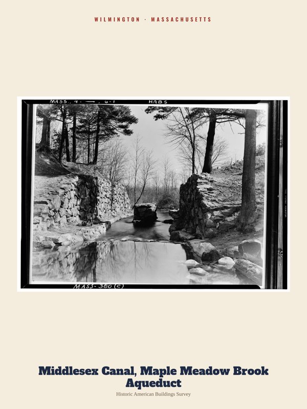 Wilmington Middlesex Canal, Maple Meadow Brook Aqueduct Archive Print artwork detail