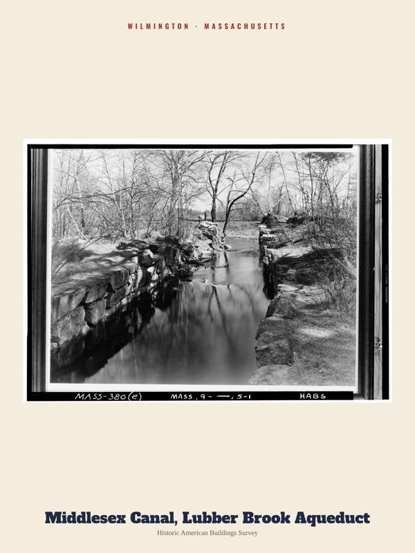 Wilmington Middlesex Canal, Lubber Brook Aqueduct Archive Print artwork detail