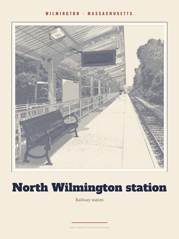Wilmington North Wilmington station Landmark Print artwork detail