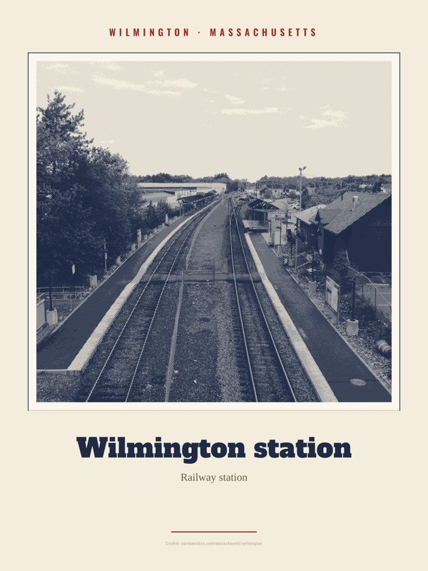 Wilmington Wilmington station Landmark Print artwork detail