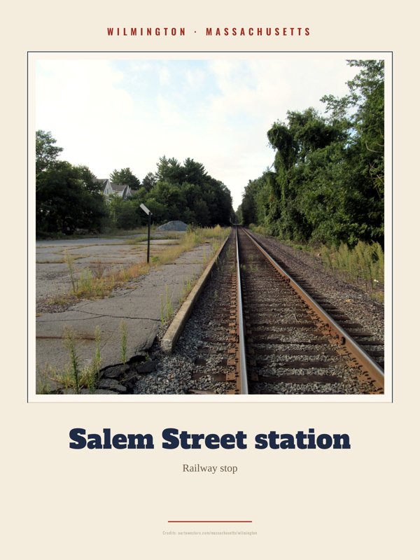Wilmington Salem Street station Landmark Print artwork detail