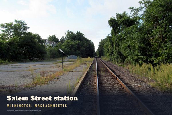 Wilmington Salem Street station Postcard artwork detail