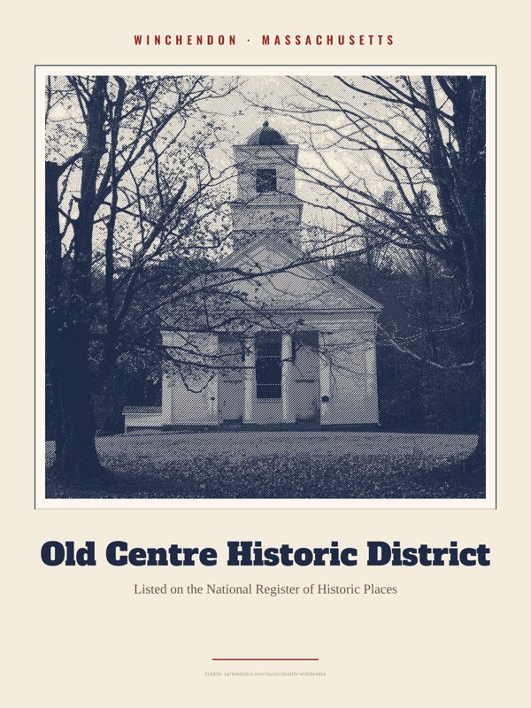 Winchendon Old Centre Historic District Landmark Print artwork detail