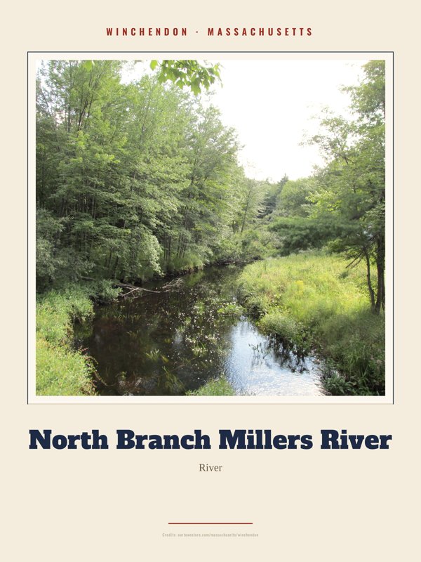 Winchendon North Branch Millers River Landmark Print artwork detail