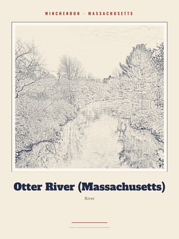 Winchendon Otter River (Massachusetts) Landmark Print artwork detail