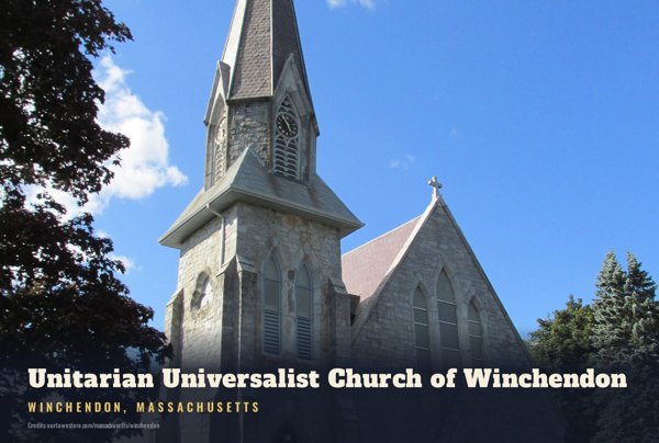 Winchendon Unitarian Universalist Church of Winchendon Postcard artwork detail