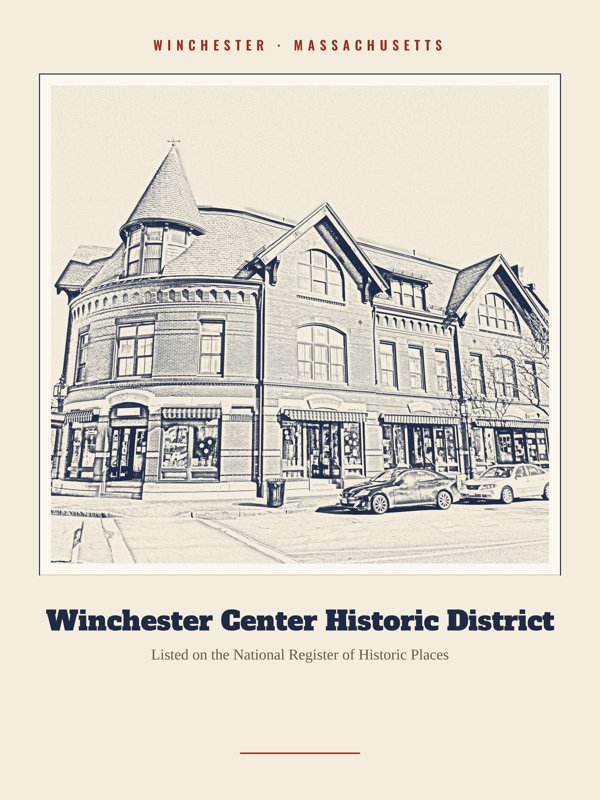 Winchester Winchester Center Historic District Landmark Print artwork detail