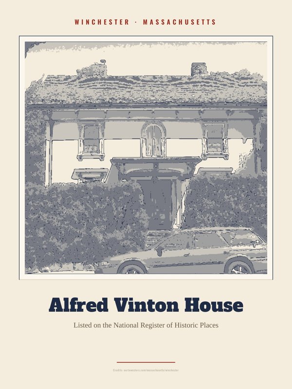 Winchester Alfred Vinton House Landmark Print artwork detail