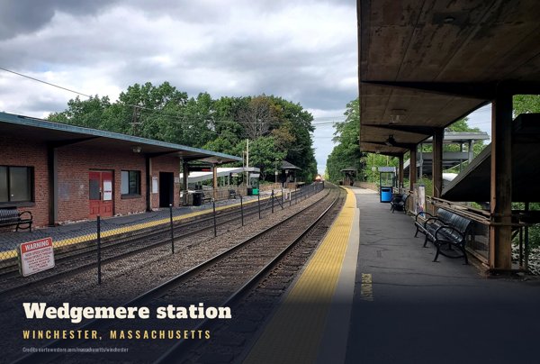 Winchester Wedgemere station Postcard artwork detail