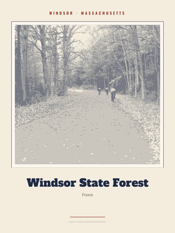 Windsor Windsor State Forest Landmark Print artwork detail