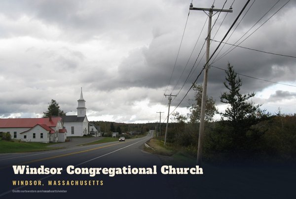 Windsor Windsor Congregational Church Postcard artwork detail
