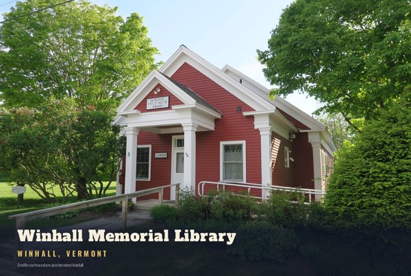 Winhall Winhall Memorial Library Postcard artwork detail