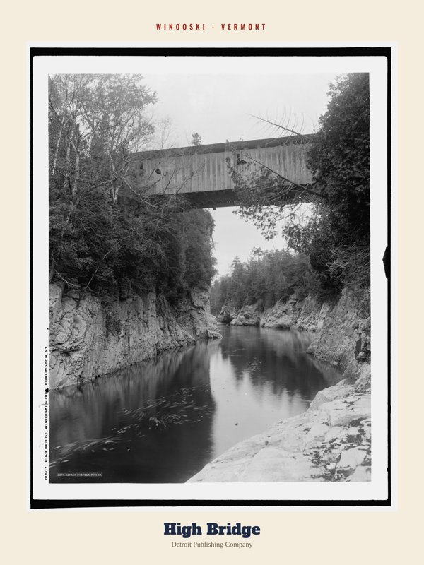Winooski High Bridge Archive Print artwork detail