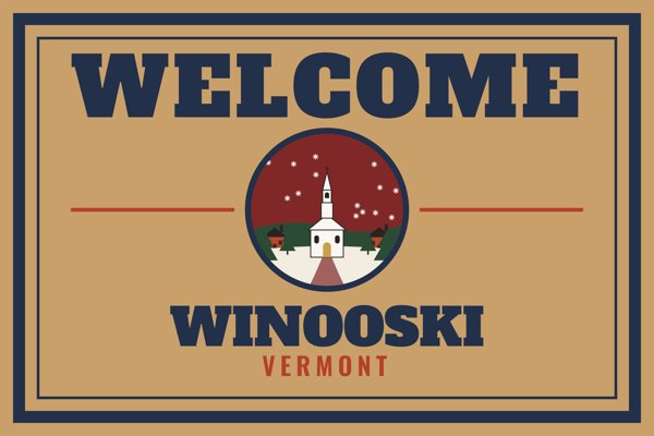 Winooski Welcome Doormat artwork detail