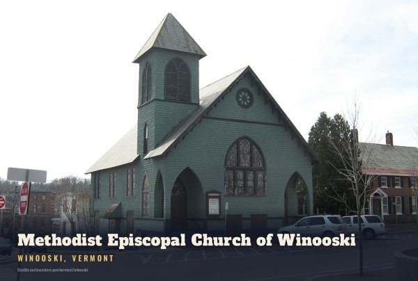 Winooski Methodist Episcopal Church of Winooski Postcard artwork detail