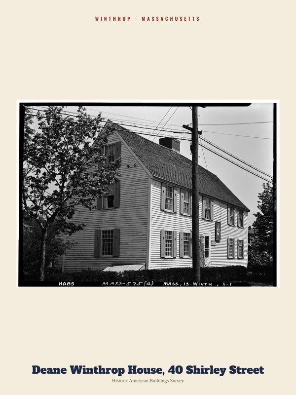Winthrop Deane Winthrop House, 40 Shirley Street Archive Print artwork detail