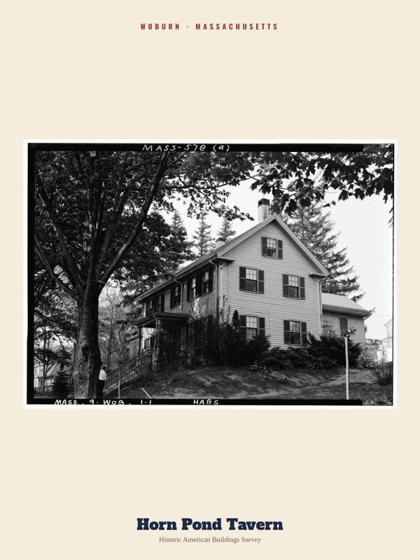 Woburn Horn Pond Tavern Archive Print artwork detail