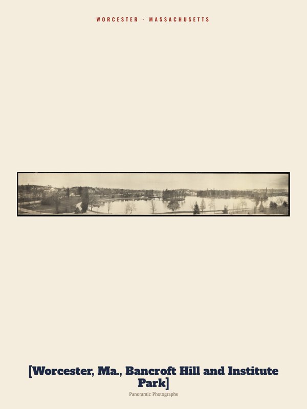 Worcester [Worcester, Ma., Bancroft Hill and Institute Park] Archive Print artwork detail