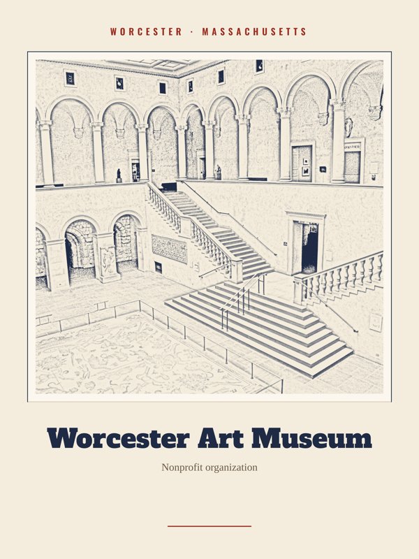 Worcester Worcester Art Museum Landmark Print artwork detail