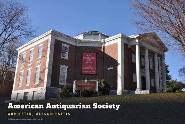 Worcester American Antiquarian Society Postcard artwork detail