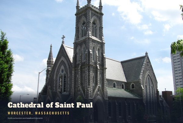Worcester Cathedral of Saint Paul Postcard artwork detail