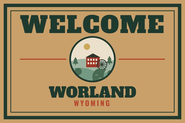 Worland Welcome Doormat artwork detail