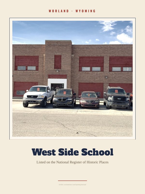Worland West Side School Landmark Print artwork detail