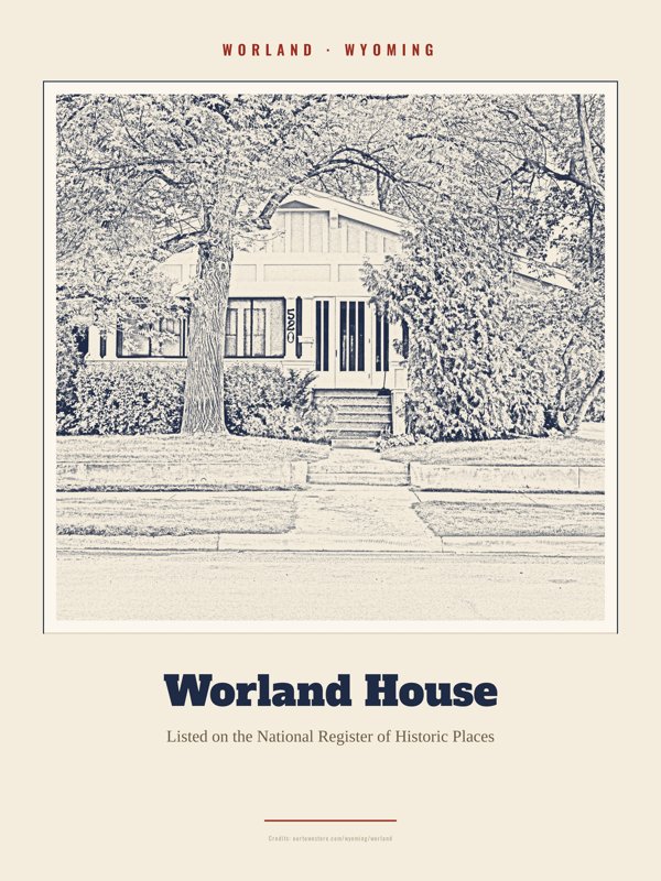 Worland Worland House Landmark Print artwork detail