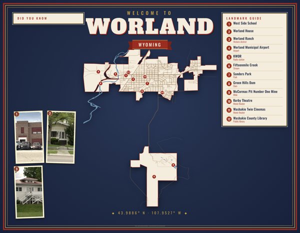 Worland Map Placemat artwork detail