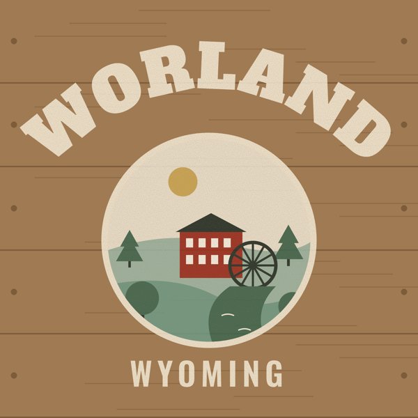 Worland Hometown Wood Sign artwork detail