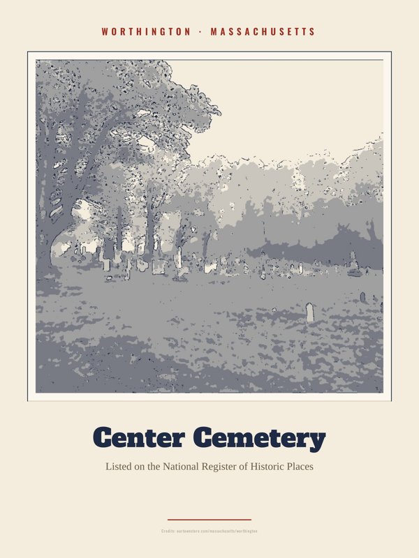 Worthington Center Cemetery Landmark Print artwork detail