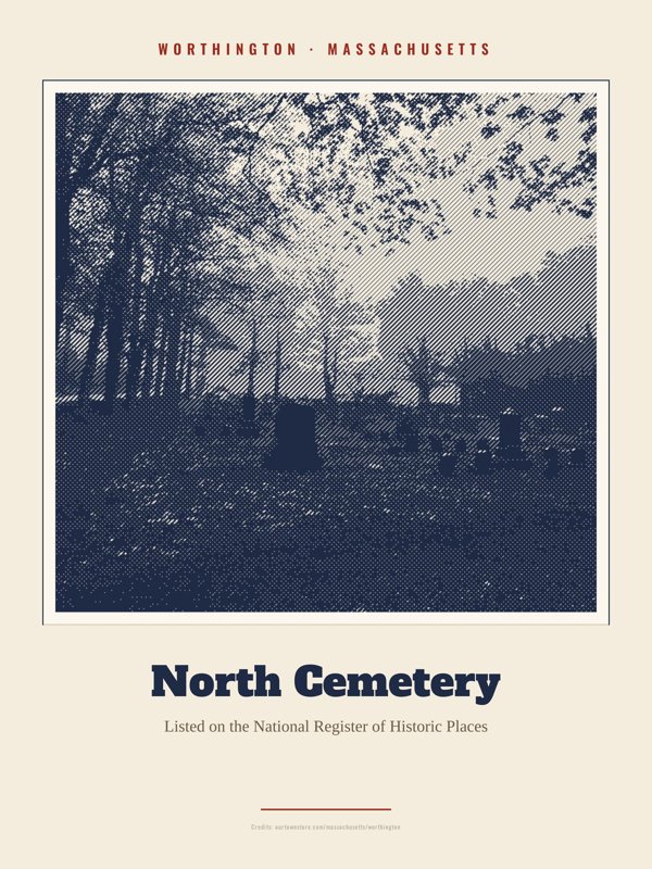 Worthington North Cemetery Landmark Print artwork detail