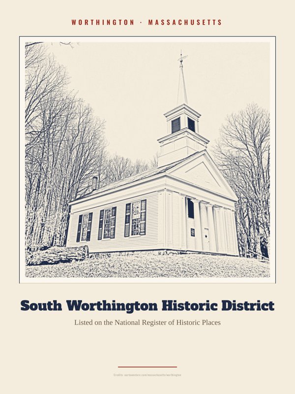 Worthington South Worthington Historic District Landmark Print artwork detail