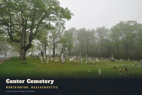 Worthington Center Cemetery Postcard artwork detail